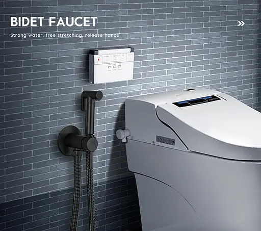 Набір гігієнічного душу прихованого монтажу Frap F7505-6, чорний, Чорний матовий - фото 2