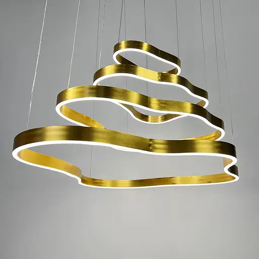 Вражаюча золота люстра на 4 яруси 100+83+63+43 см | Арт. PCL003-100*80*60*40 PGD | Line F - фото 4