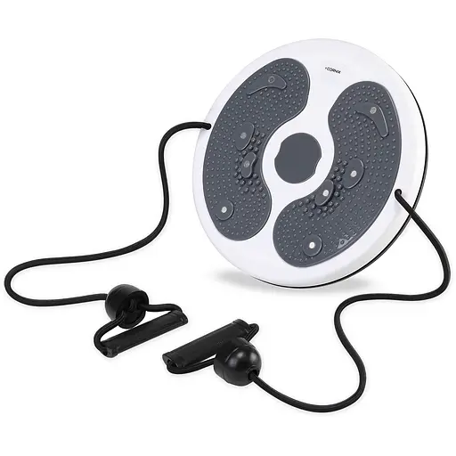 Диск здоровья для талии Cornix Twisting Waist Disc с эспандерами White/Grey XR-0450 - фото 1