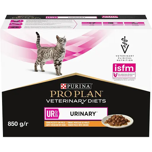 Уцінка. Вологий корм для котів Purina Pro Plan Veterinary Diets UR ST/OX Urinary з куркою 850 г (10 шт. x 85 г) (12308818) - фото 2