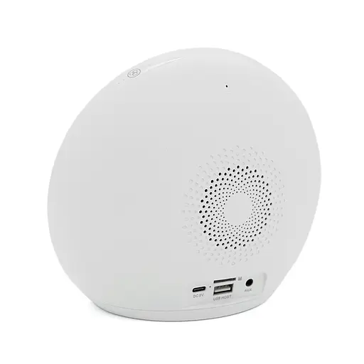 Колонка Kisonli Q6B Bluetooth 5.0, 1х5W, 3600mAh, USB/TF/FM/BT/LED/Clock/RGB Light, DC: 5V/1A, BOX, Silver, Q30 - фото 3