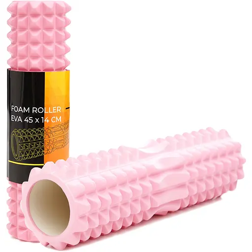 Массажный ролик Cornix EVA 45 x 14 см (валик, роллер) XR-0336 Light Pink - фото 1
