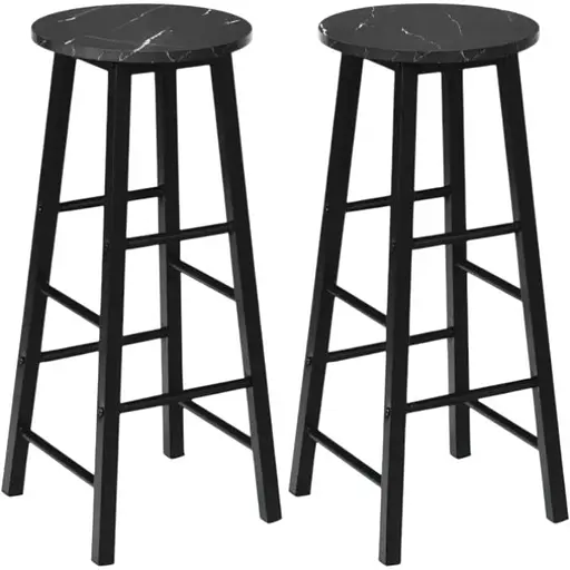 Комплект барных стульев Costway Eugad с подставкой для ног черный