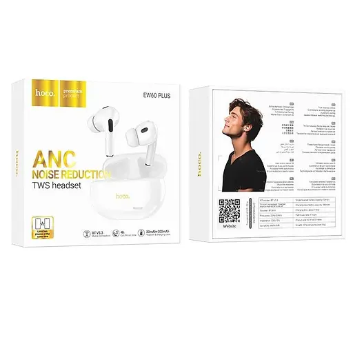 Беспроводные наушники Bluetooth с шумопоглощением Hoco EW60 Plus белый - фото 6