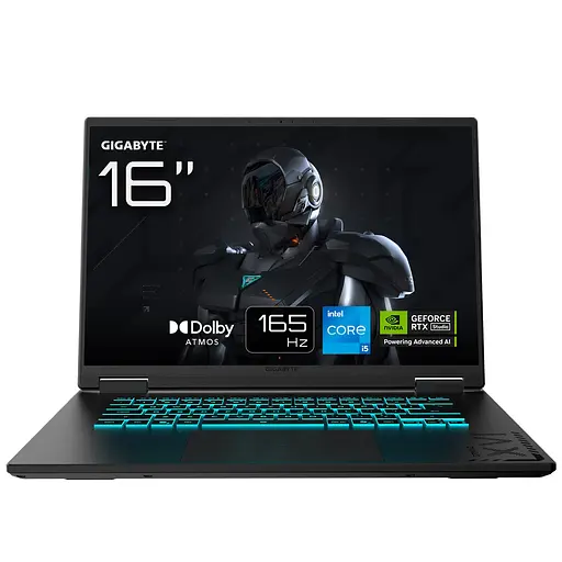 Ноутбук Gigabyte 16 Gaming A16 CTHH3UA893SD WUXGA IPS 165Hz/i5-13420H/16GB/512GB/RTX 5050 8GB/DOS/Black (CTHH3UA893SD) - фото 1