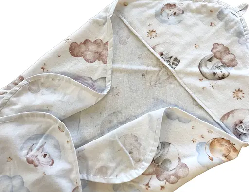 Байковое полотенце Moontime "Звери на облаках" - фото 1