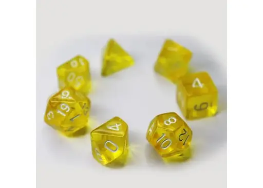 Набор кубиков Transparent 7 Dice Set - Yellow , 7 шт. (g7dtran04) - фото 2