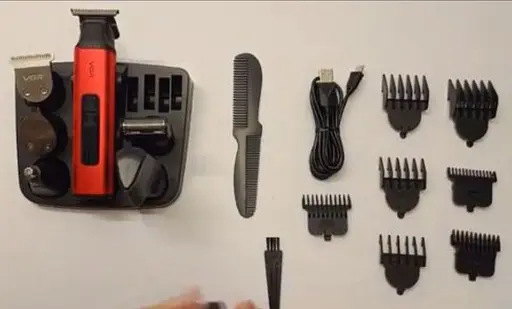 Универсальный триммер VGR V-117 6 в 1 машинка для стрижки волос бороды Красный 10 Вт USB - фото 5