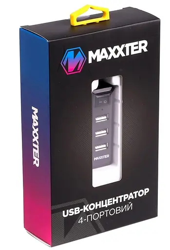 USB-Хаб Maxxter USB 2.0 HU2A-4P-AC-03 (HU2A-4P-AC-03) - фото 4