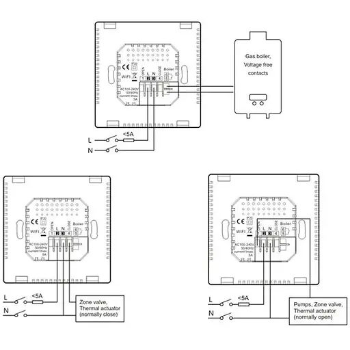 Термостат для котла Poer PTC20 терморегулятор WiFi з LCD дисплеєм - фото 2