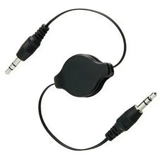 Кабель AUX Audio 3.5мм M/M 0.8м самосматывающийся черный