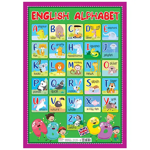 Учебный плакат Английский алфавит печатный Ранок 10104246 формат 50 х 70 см - фото 1
