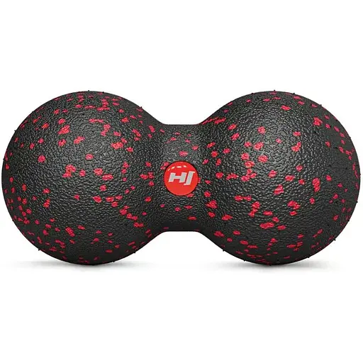 Массажный мяч Hop-Sport HS-D008MB двойной EPP 80 мм черно-красный