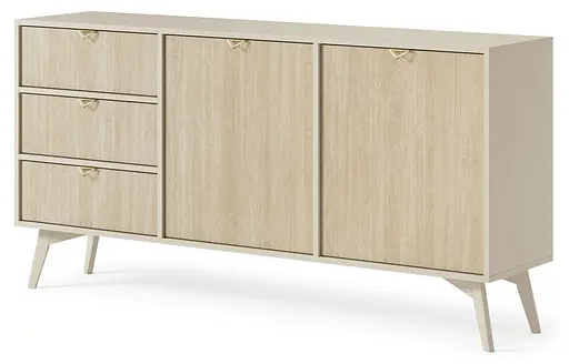 Комод Perfect Home Форест / Forest KSZ158 2-дверний з 3 шухлядами Беж пісочний/ялиця сканді (PFH-091483) - фото 4