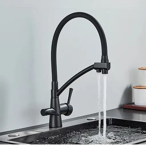 Кухонный смеситель Blide ZeroTwo с подключением к фильтру Осмос (Черный)