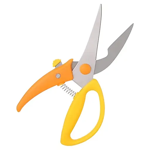 Кухонные ножницы секатор для птицы и рыбы с фиксатором 22.5 см, Kitchen Master Оранжевый 85869 - фото 1