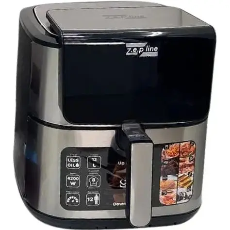 Аерофритюрниця Zepline ZP-00235 на 12л аерогриль з сенсорним керуванням на 2 ТЕНа 4200Вт Чорний - фото 1