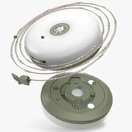 Кемпінговий туристичний ліхтар з гірляндою росою і магнітом 20 м USB (478698-Prob) Теплий білий - фото 3