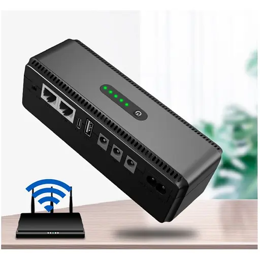 ИБП UPS для роутера, терминала DC1018P 12V/ 9V/ 5V 10400 mAh 18W черный (Дизайн 3, компактный) - фото 4