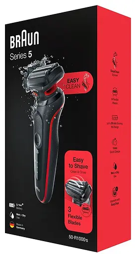 Электробритва Braun Series 5 51-R1000s Black/Red - фото 2