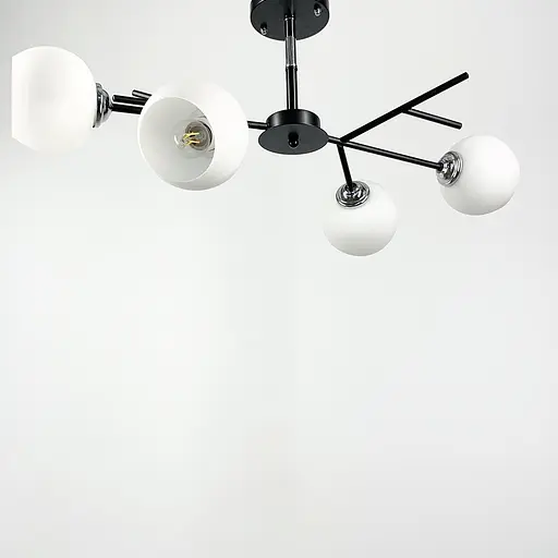 Люстра в черном корпусе на 4 лампы Line.F Цвет плафона Белый - фото 12