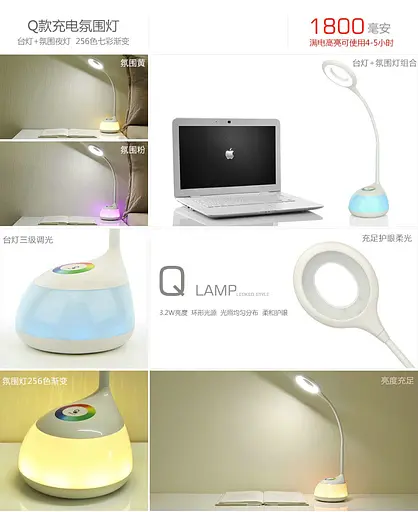 Світлодіодна настільна лампа C11 з RGB-підсвічуванням