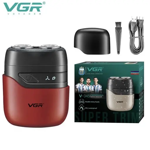 Мужская электробритва VGR V-345 аккумуляторная роторная водонепроницаемая мини бритва IPX7 5Вт Красный/Черный - фото 7