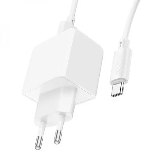Сетевое зарядное устройство Hoco CS11A USB белый + кабель USB to Type-C - фото 1