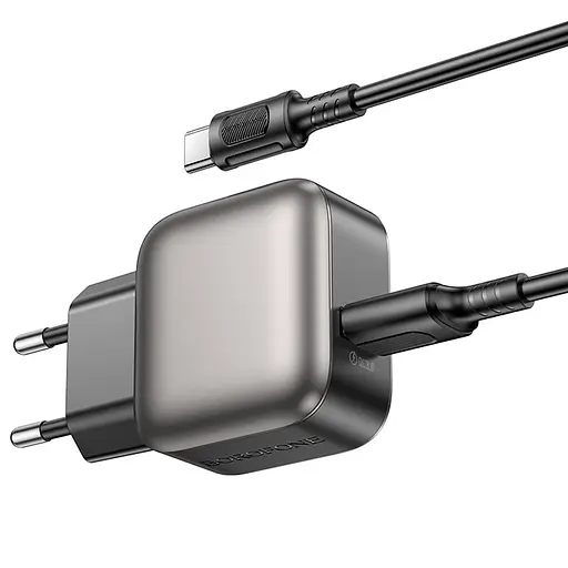 МЗП Borofone BAS52A Absolute QC3.0 18W (1USB-A) + кабель USB to Type-C Black - фото 2