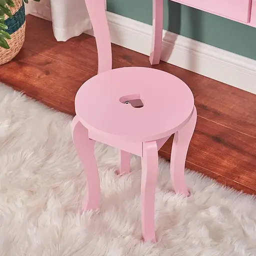 Детский туалетный столик Chomik Elsa с зеркалом + розовый стул - фото 4
