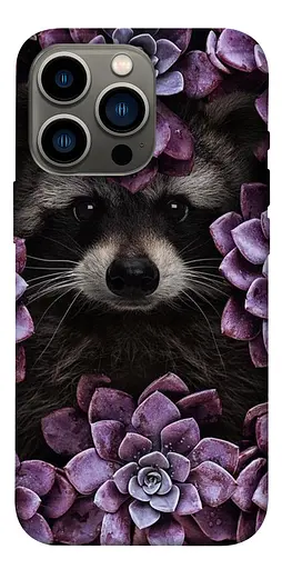 TPU чохол Єнот у квітах - фото 1