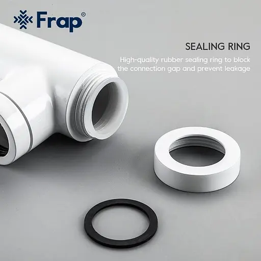 Напівсифон для умивальника Frap F82-6 під донний клапан, латунь, білий, Білий - фото 4