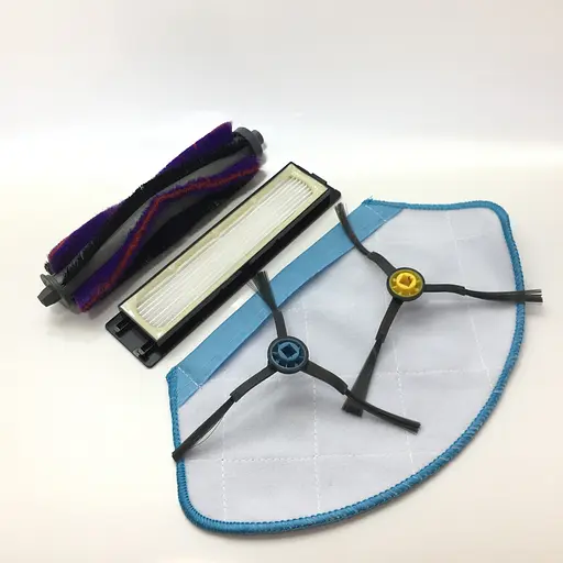 Основная щетка, 2 боковые щетки, фильтр, тряпка из микрофибры на робот-пылесос моющий Samsung VR3MB77312K/UK - фото 2