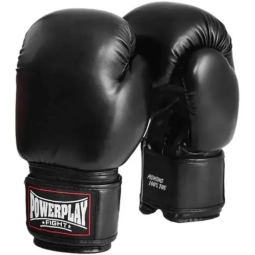 Рукавиці боксерські Power Play PP 3004, Black - 18 унцій