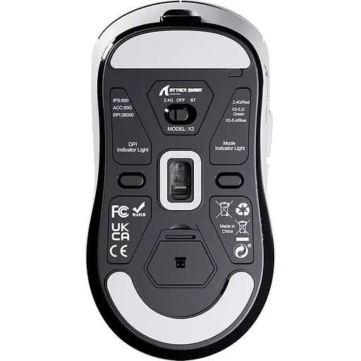 Миша Attack Shark X3 Wireless White [137544] - фото 4
