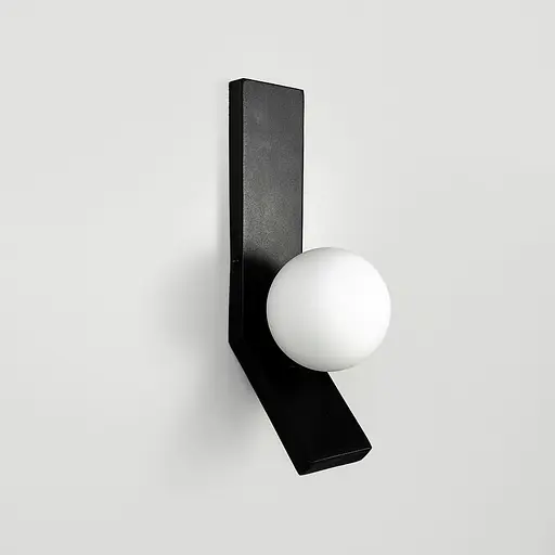 Бра із білим плафоном у чорному корпусі 23 см Line F Арт. WJ55/1 BK - фото 1