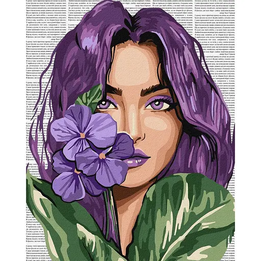 Картина за номерами "Барвиста поезія: Фіалки" ©art_selena_ua Ідейка KHO8611, 40x50 см - фото 1