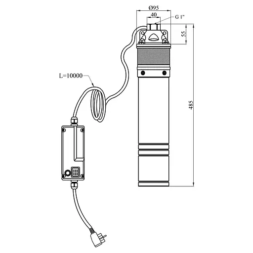 Насос глибинний відцентровий 4SKM 100 з пультом (CV035069) - фото 6