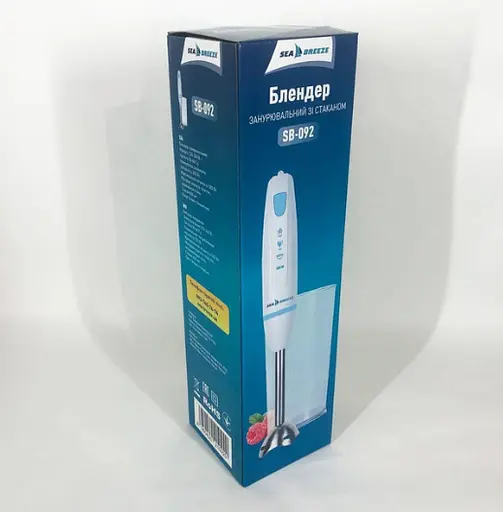 Блендер занурювальний Sea Breeze SB-092 нержавіюча насадка 300 Вт Білий - фото 5