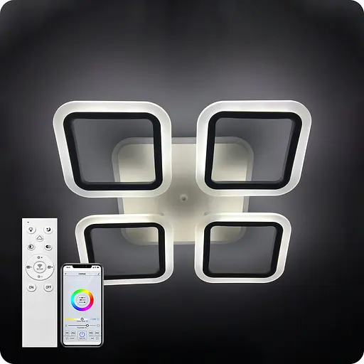 Люстра світлодіодна 517 Light 3color з пультом 72Вт Білий (01321) - фото 1