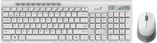 Комплект (Клавiатура та миша) Genius SlimStar 8230 Wireless White UKR BT+2.4GHz - фото 1