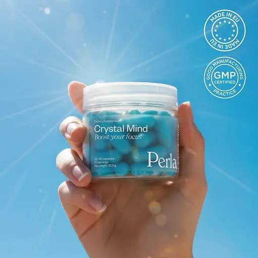 Добавка для фокуса кристаллического мышления когнитивной выносливости памяти и адаптации к стрессу Perla Helsa Crystal Mind капс. 40 шт.