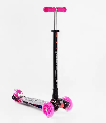 Трехколесный самокат Best Scooter Skyper Maxi колеса с подсветкой PU 120мм (Фуксия) - фото 2