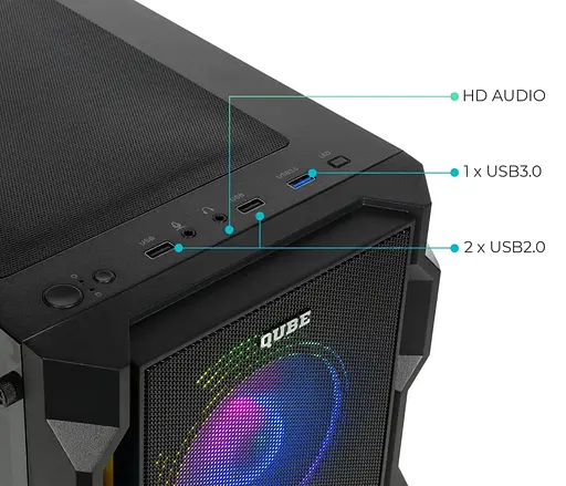 Корпус QUBE CORSAIR ARGB Black (CORSAIR_FMNU3) без блока питания - фото 5