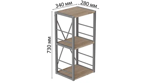 Етажерка 3/34 Серії Коннект 73x34x28 сірий ДСП Дуб Сан-Марино 16мм FRD-104302 - фото 5