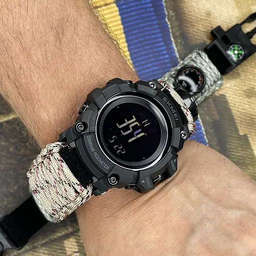Наручний годинник чоловічий 1356DCPK Desert Camo Tactic Compass Skmei acs0030793 - фото 3