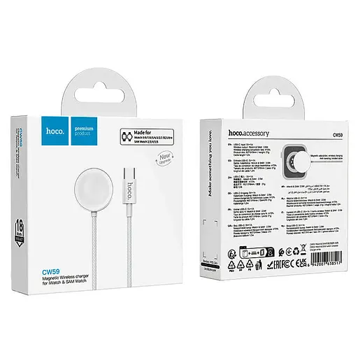 БЗП Hoco CW59 Wireless charger for Samsung/iWatch (USB-C) White - фото 5