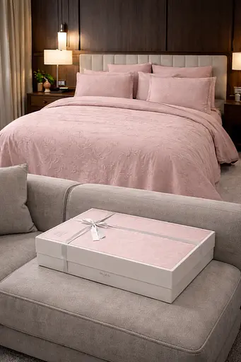 Комплект постільної  білизни євро 200х220  Premium сатин пудровий TC303376158 - фото 3