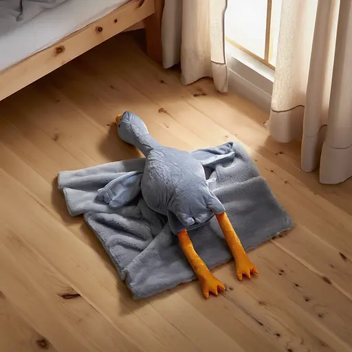 М'яка іграшка-подушка з пледом усередині Гусак-обіймусь 135 (см) 3 в 1 Сірий Colorful Home 520-6G - фото 2