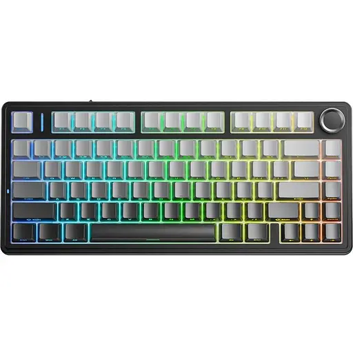 Клавіатура Aula F75 Gasket Reaper Switch Hot-Swap PBT 2.4G/BT Wireless Black Grey (6948391209913) - фото 1